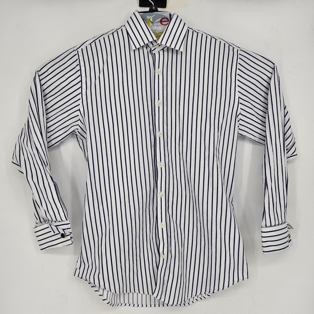 Hawes & Curtis Shirt Mens‎ 16 34 Button Up Long Sleeve Striped French Cuffs